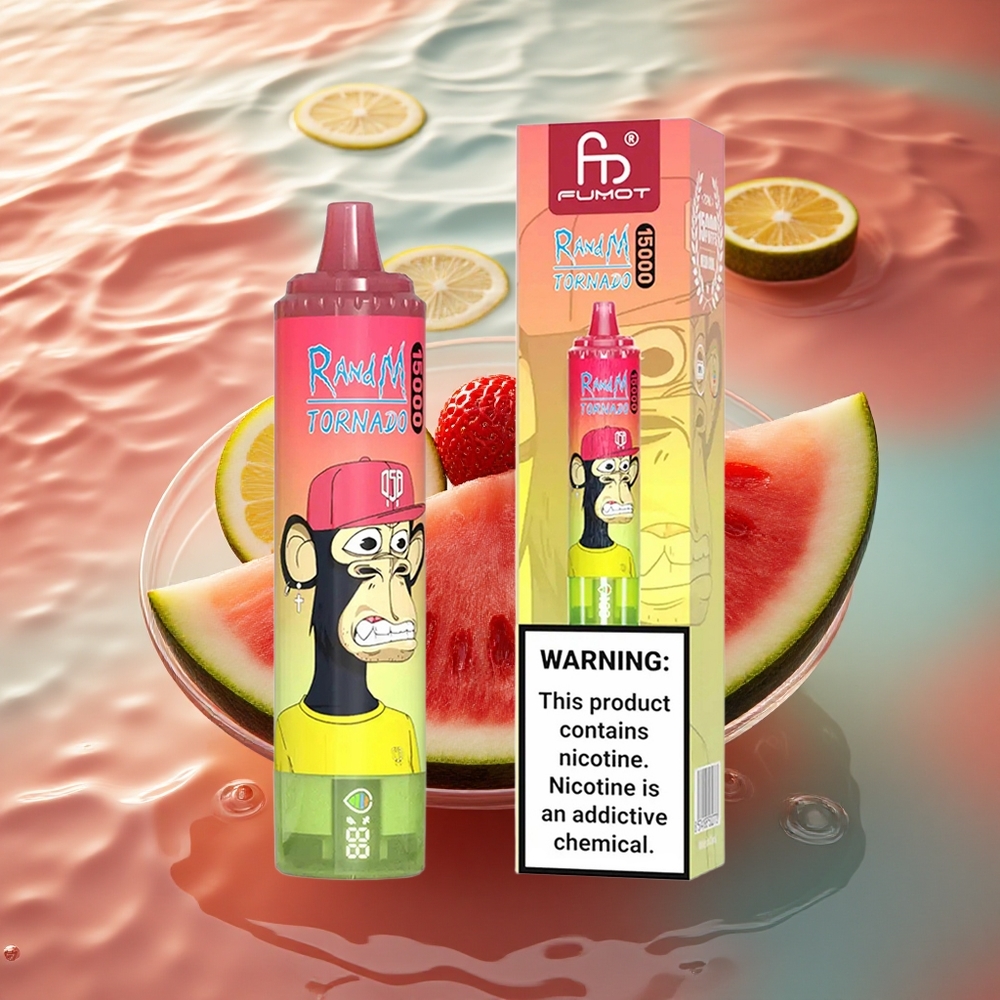 RandM Fumot Tornado 15000 Puffs Strawberry Watermelon Lemonade Mesh 25ml LCD