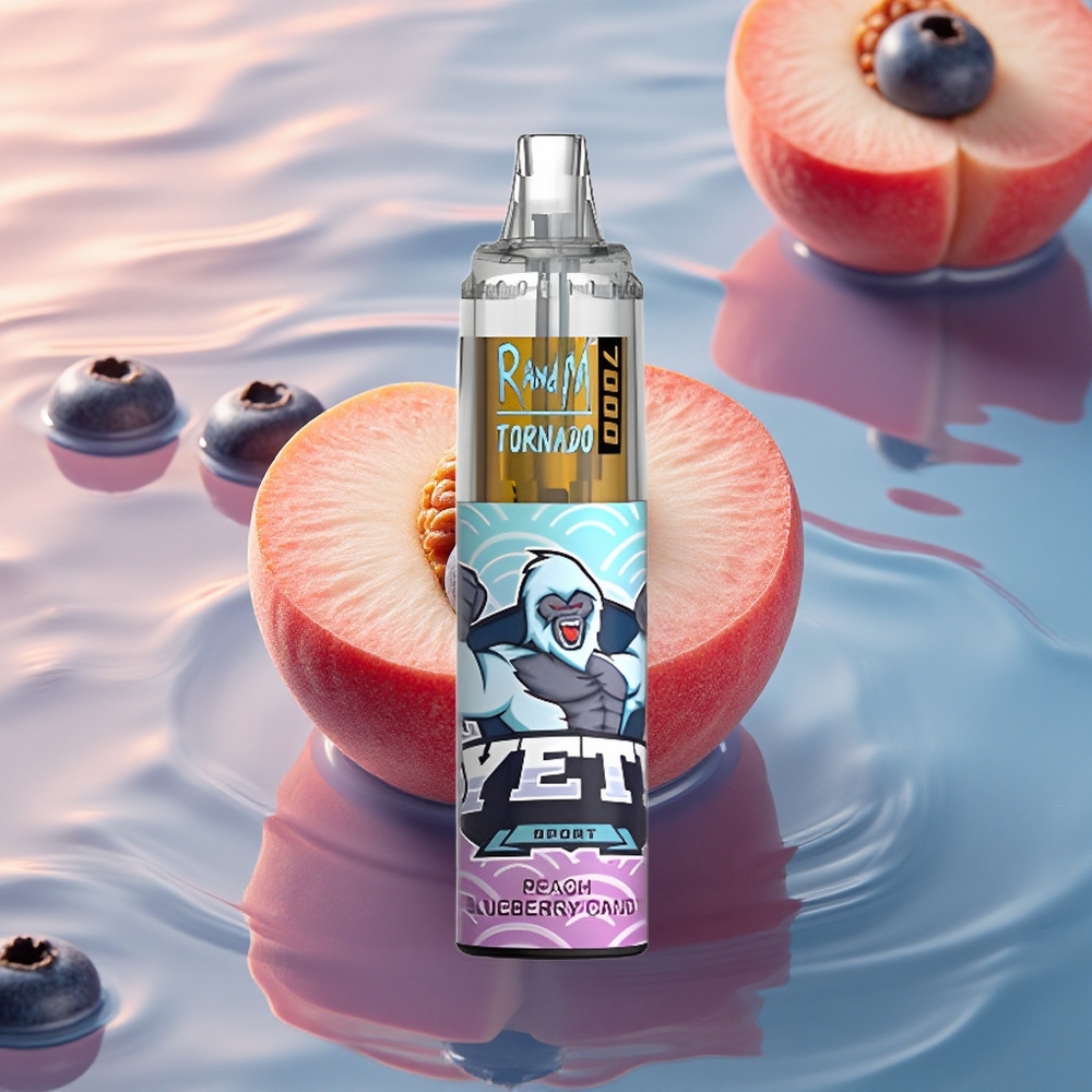 RandM Fumot Tornado 7000 Puffs Peach Blueberry Candy Mesh 14ML Type-C
