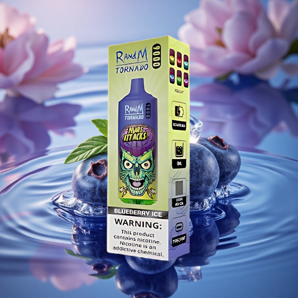 RandM Fumot Tornado 9000 Puffs Blueberry Ice Mesh 18mL RGB