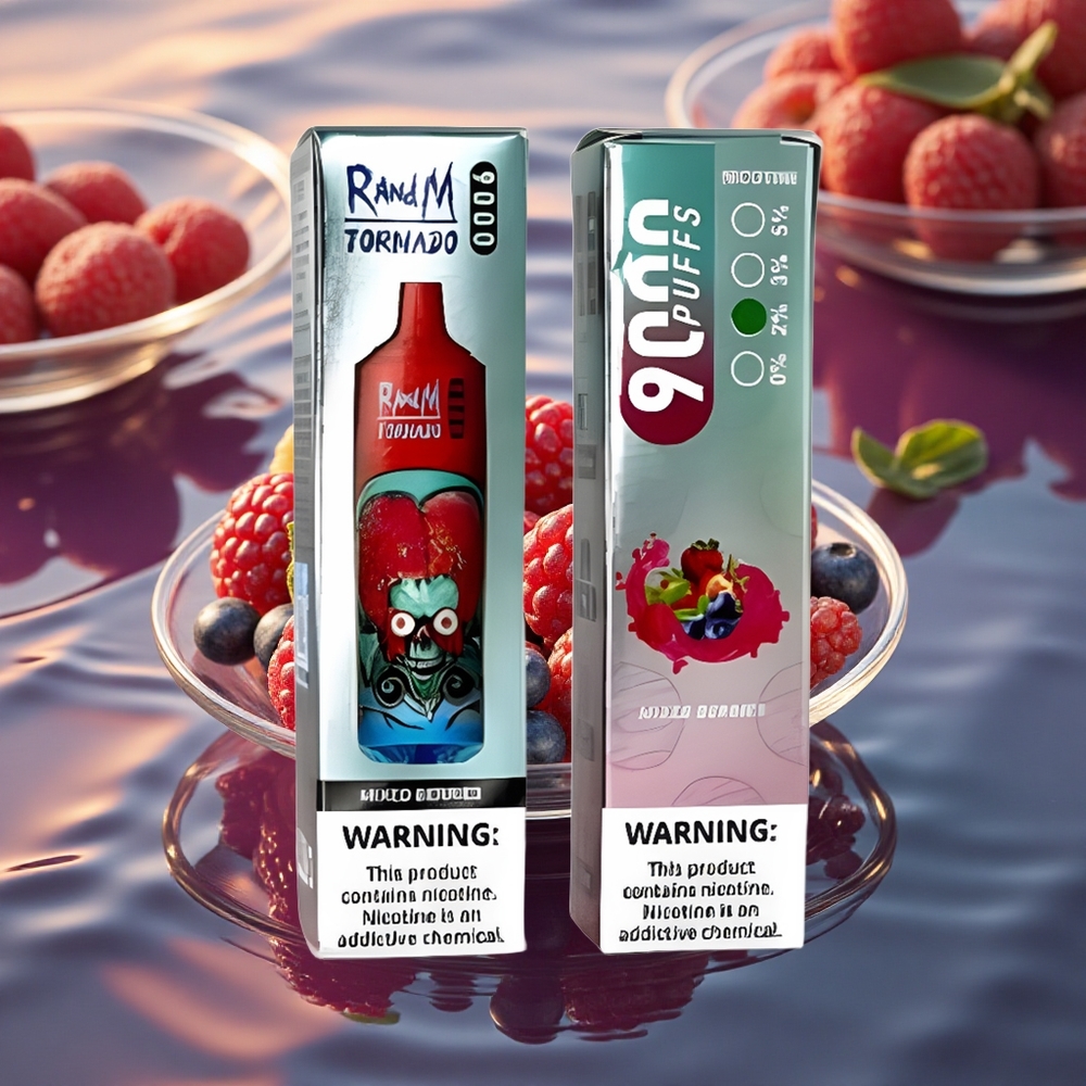 RandM Fumot Tornado 9000 Puffs Mixed Berries Mesh RGB Rechargeable
