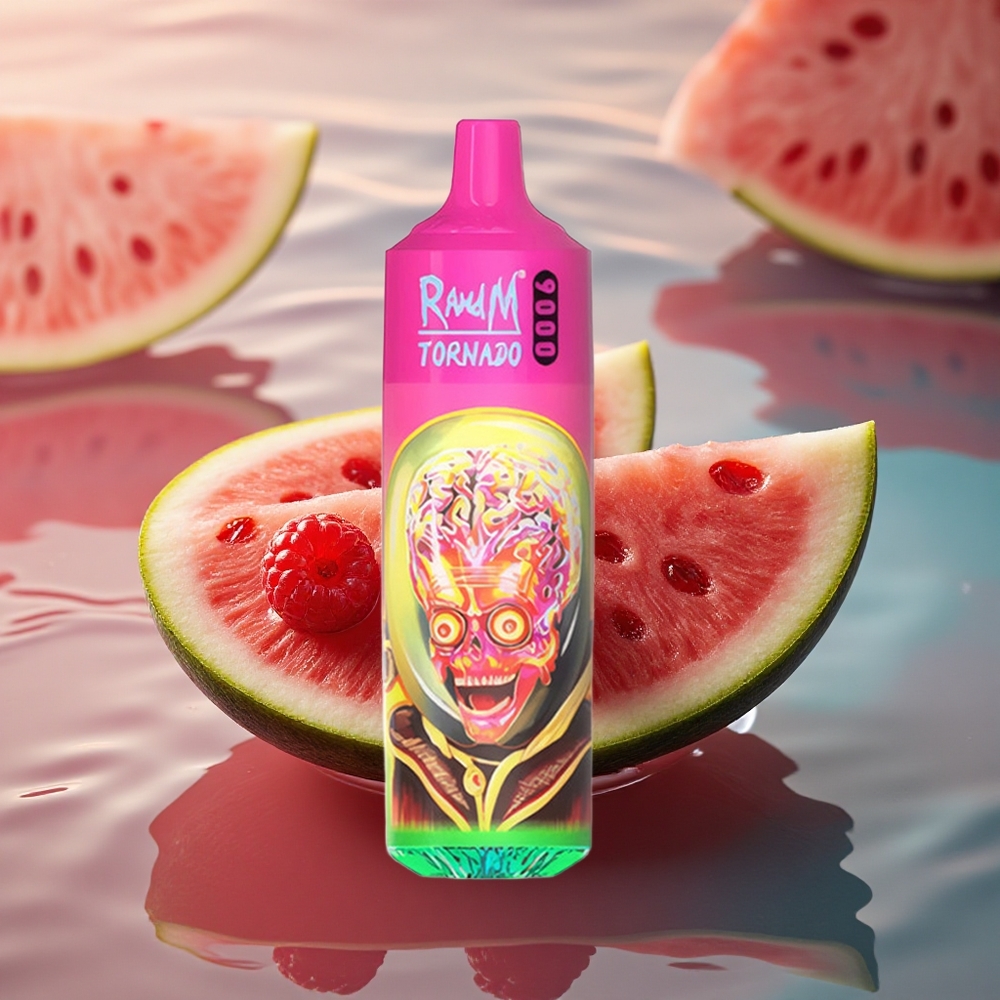 RandM Fumot Tornado 9000 Puffs Raspberry Watermelon Mesh RGB 9000