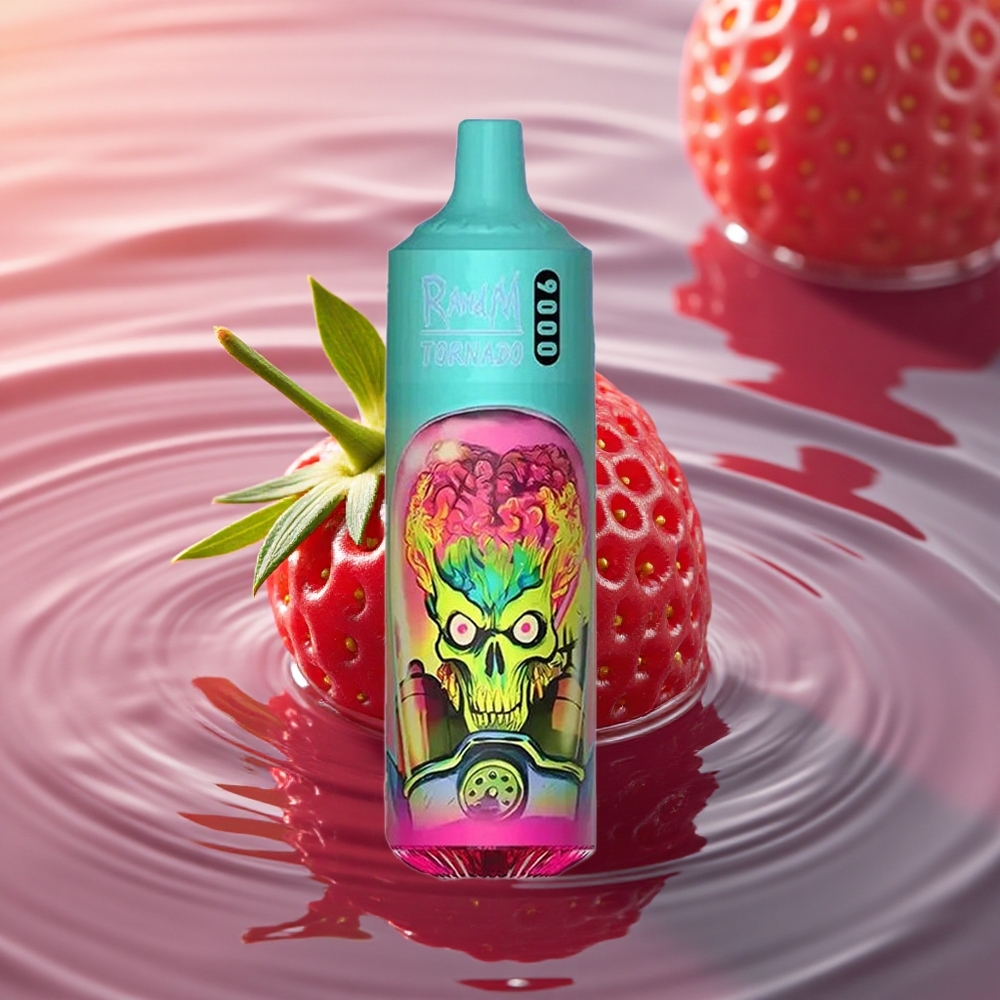 RandM Fumot Tornado 9000 Puffs Strawberry Raspberry 850mAh Mesh RGB