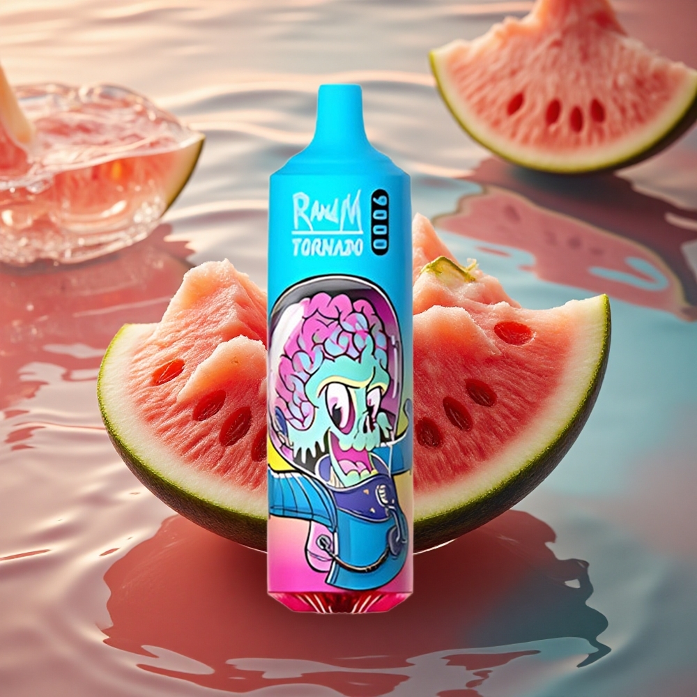 RandM Fumot Tornado 9000 Puffs Strawberry Watermelon 18mL Mesh RGB
