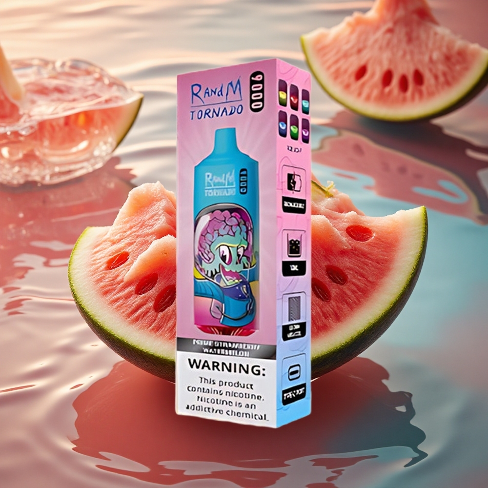 RandM Fumot Tornado 9000 Puffs Strawberry Watermelon 18mL Mesh RGB