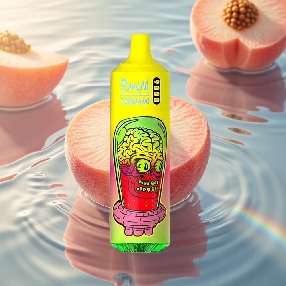 RandM Fumot Tornado 9000 Puffs Summer Peach Ice 18mL Mesh RGB