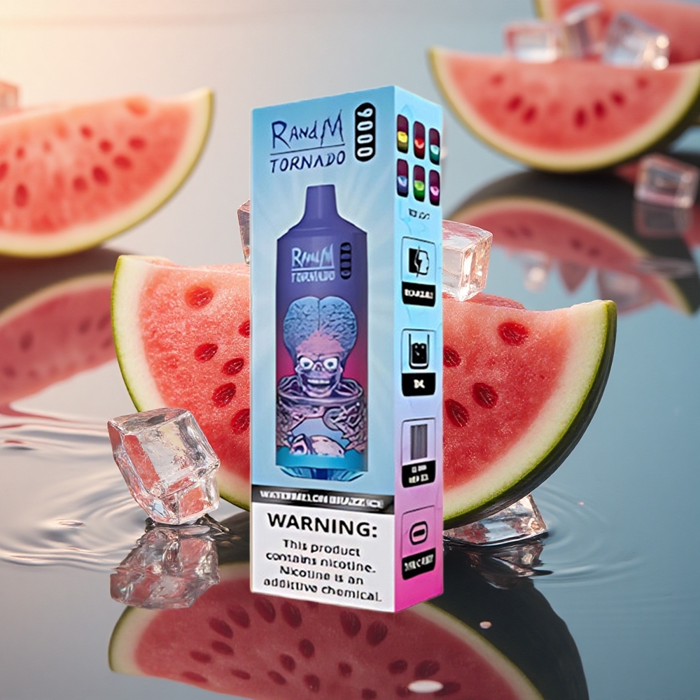RandM Fumot Tornado 9000 Puffs Watermelon Brazz Ice Mesh 18mL RGB