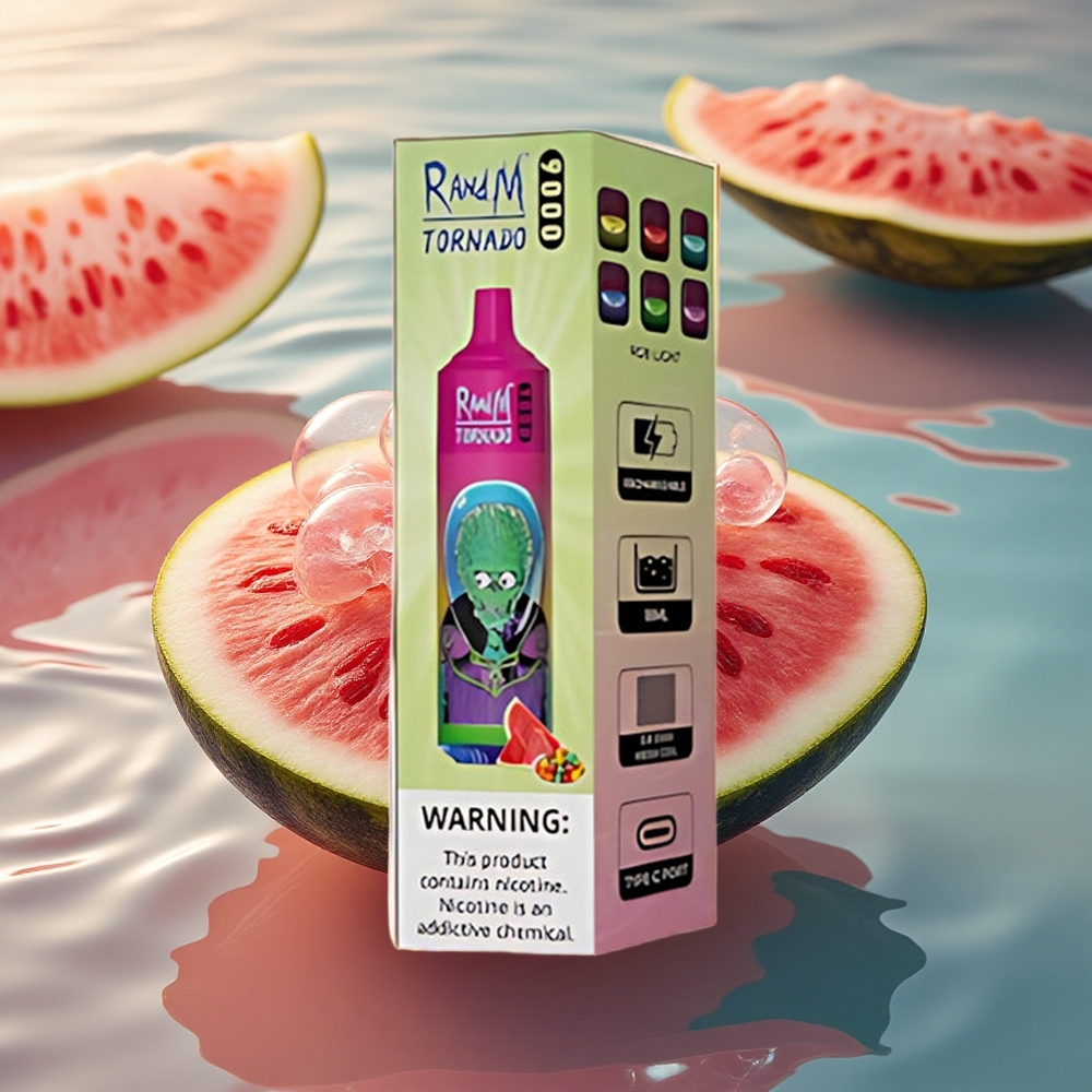 RandM Fumot Tornado 9000 Puffs Watermelon Bubble Gum 9000 Mesh RGB