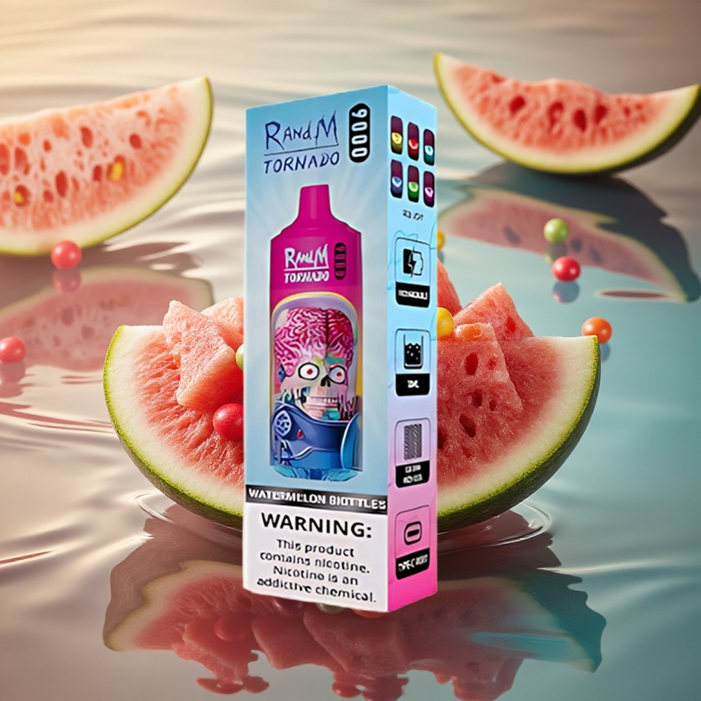 RandM Fumot Tornado 9000 Puffs Watermelon Skittles 9000 Puffs 18mL Mesh RGB