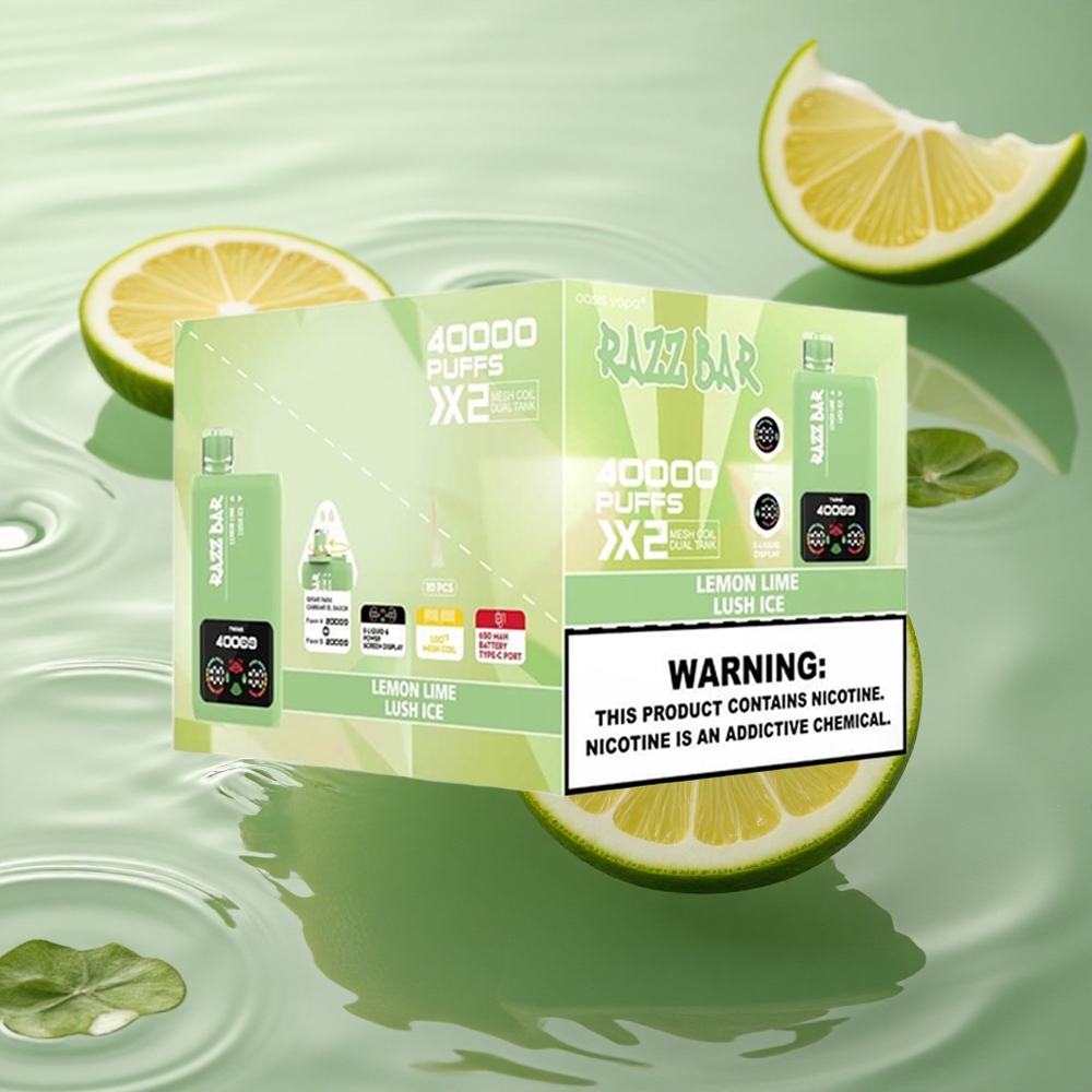Razz Bar 40000 Puffs Lemon Lime - Lush Ice Dual Mesh 650mAh