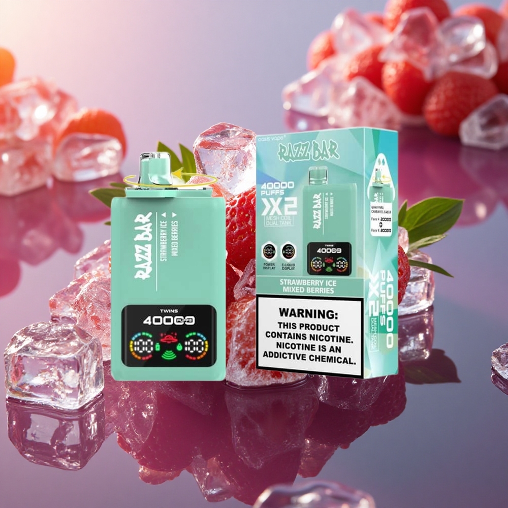 Razz Bar 40000 Puffs Strawberry Ice - Mixed Berries with Type-C & 5% Nicotine