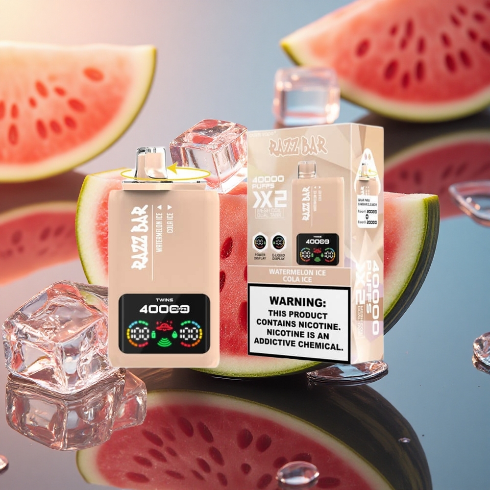 Razz Bar 40000 Puffs Watermelon Ice - Cola Ice with Power Screen & 1.0Ohm Mesh Coil