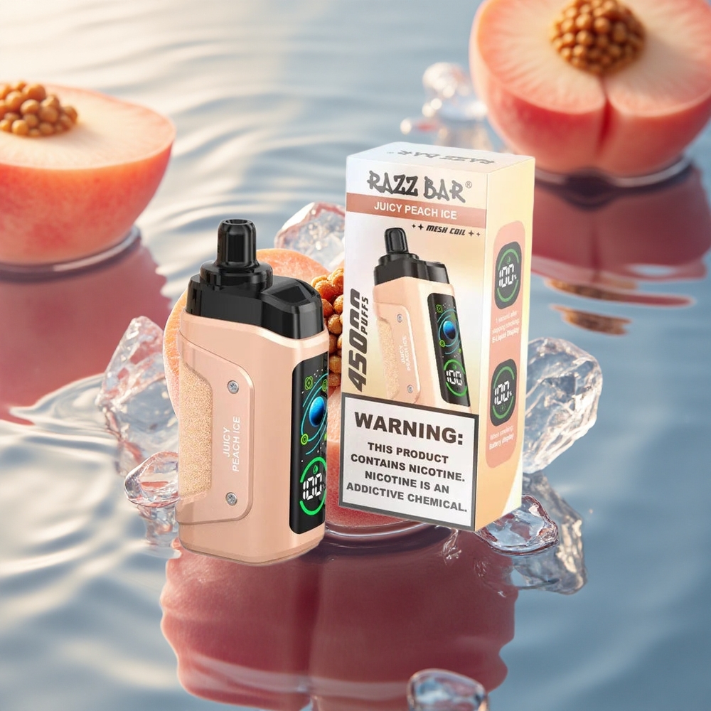 Razz Bar 45000 Puffs Juicy Peach Ice Mesh Rechargeable 20mg