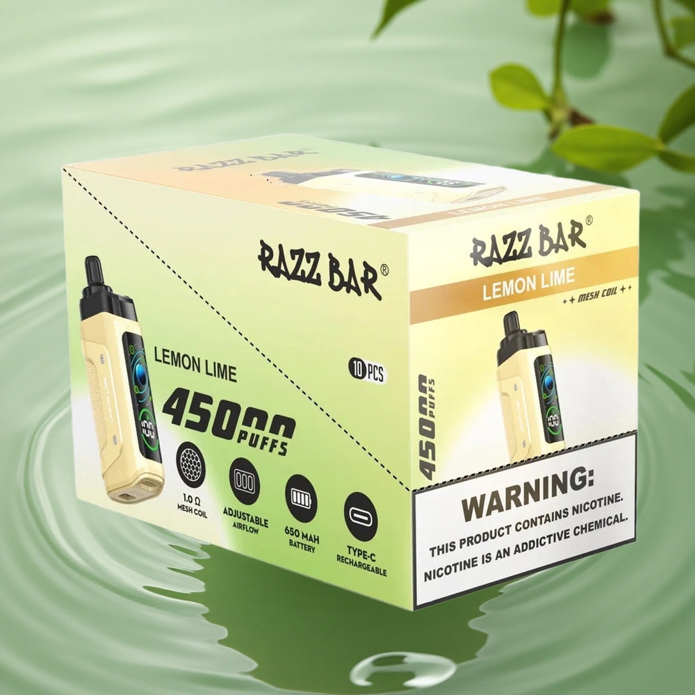 Razz Bar 45000 Puffs Lime Lime Mesh 1.0 Ohm Adjustable Airflow