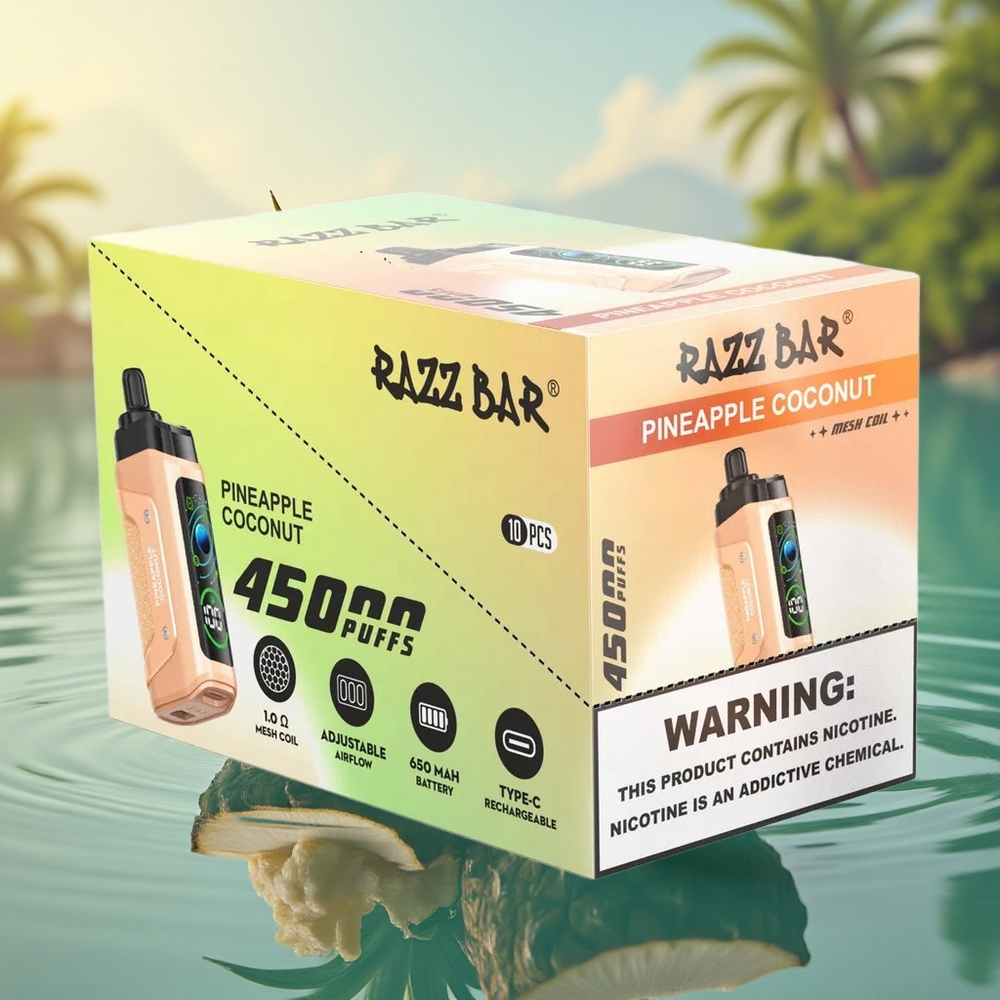 Razz Bar 45000 Puffs Pineapple Coconut Mesh Rechargeable 20mg