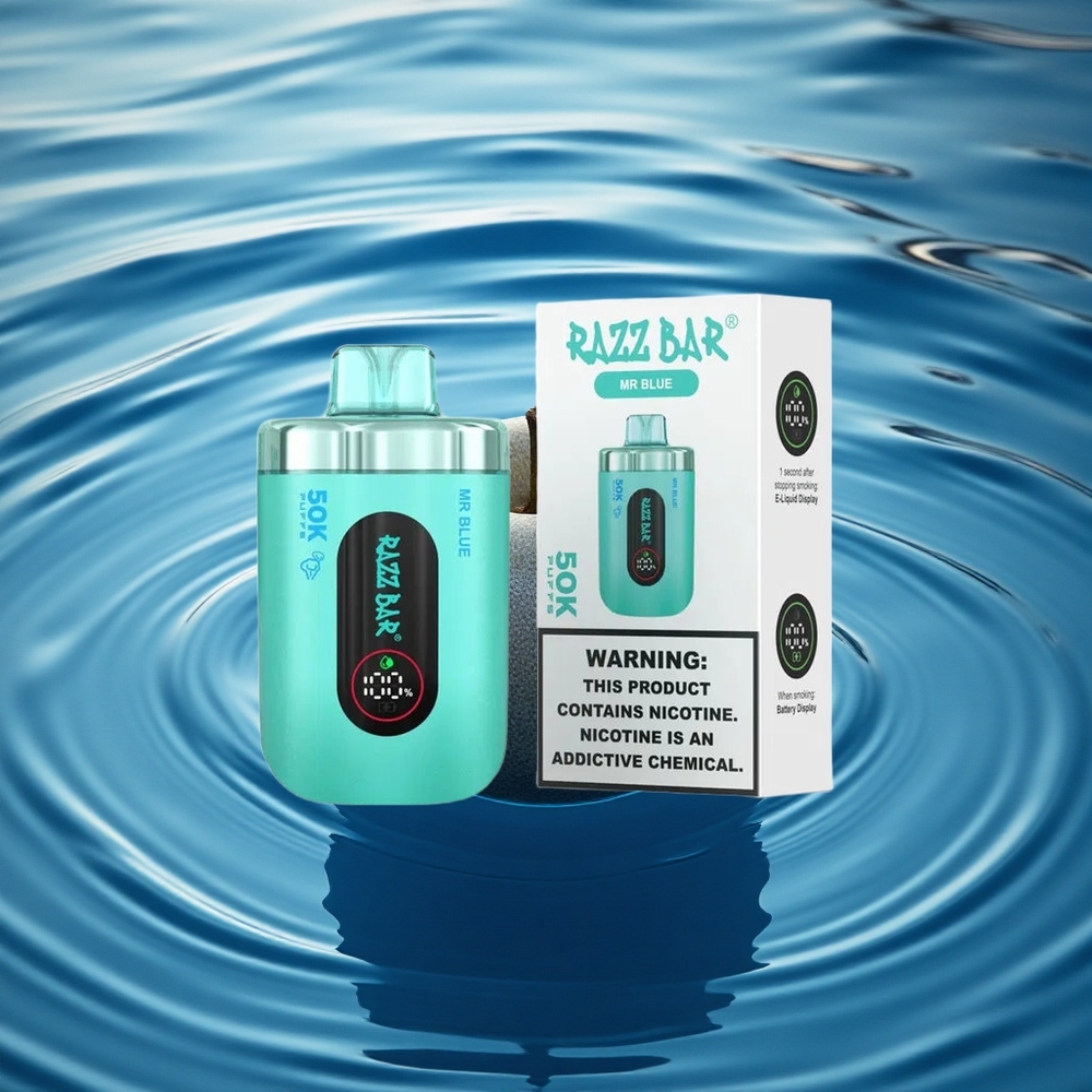 Razz Bar 50K Puffs Blue Mesh 1.0 Ohm Rechargeable