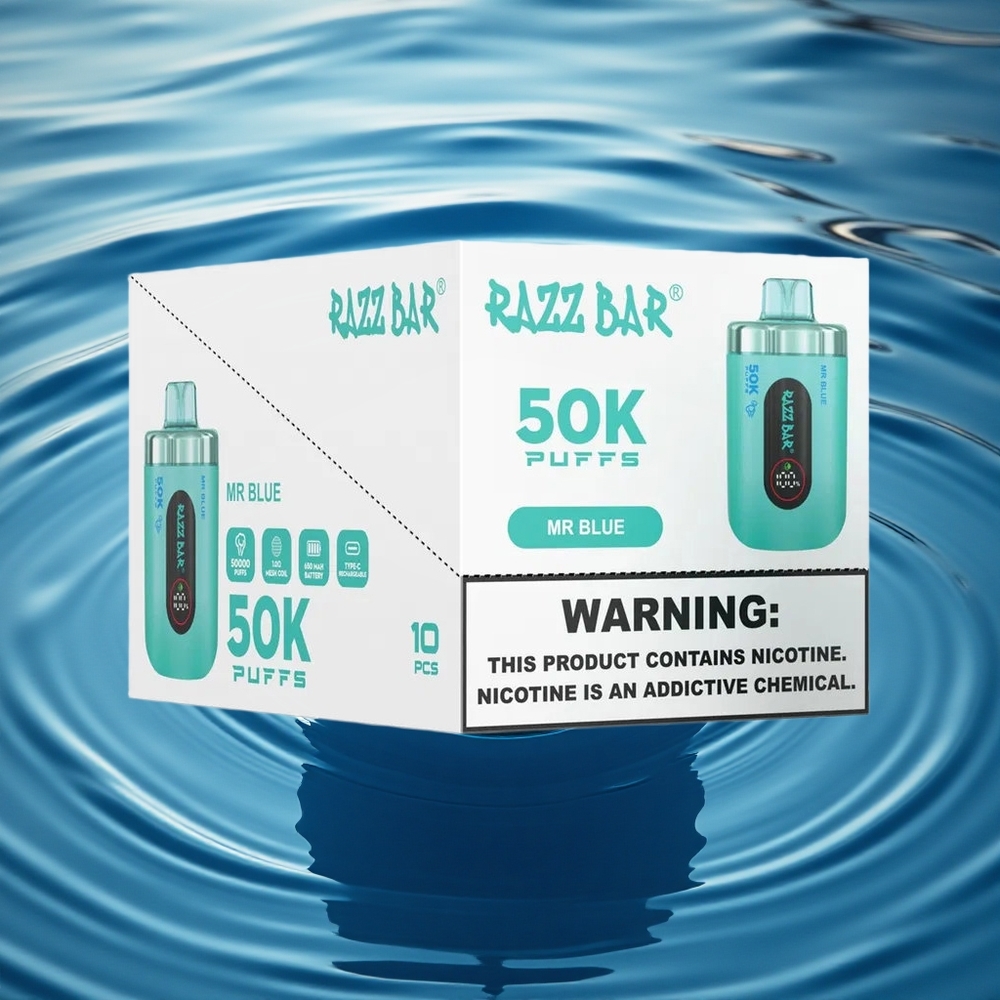 Razz Bar 50K Puffs Blue Mesh 1.0 Ohm Rechargeable
