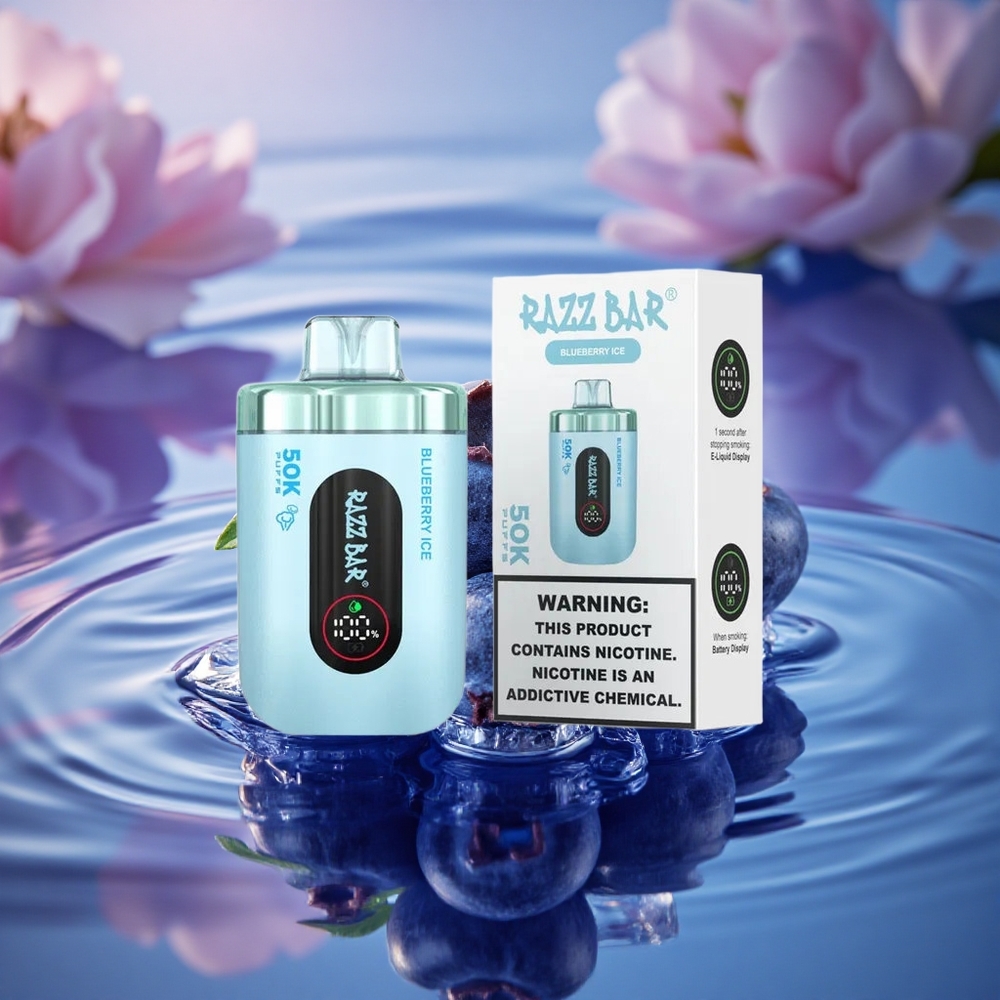 Razz Bar 50K Puffs Blueberry Ice Mesh 2% Rechargeable