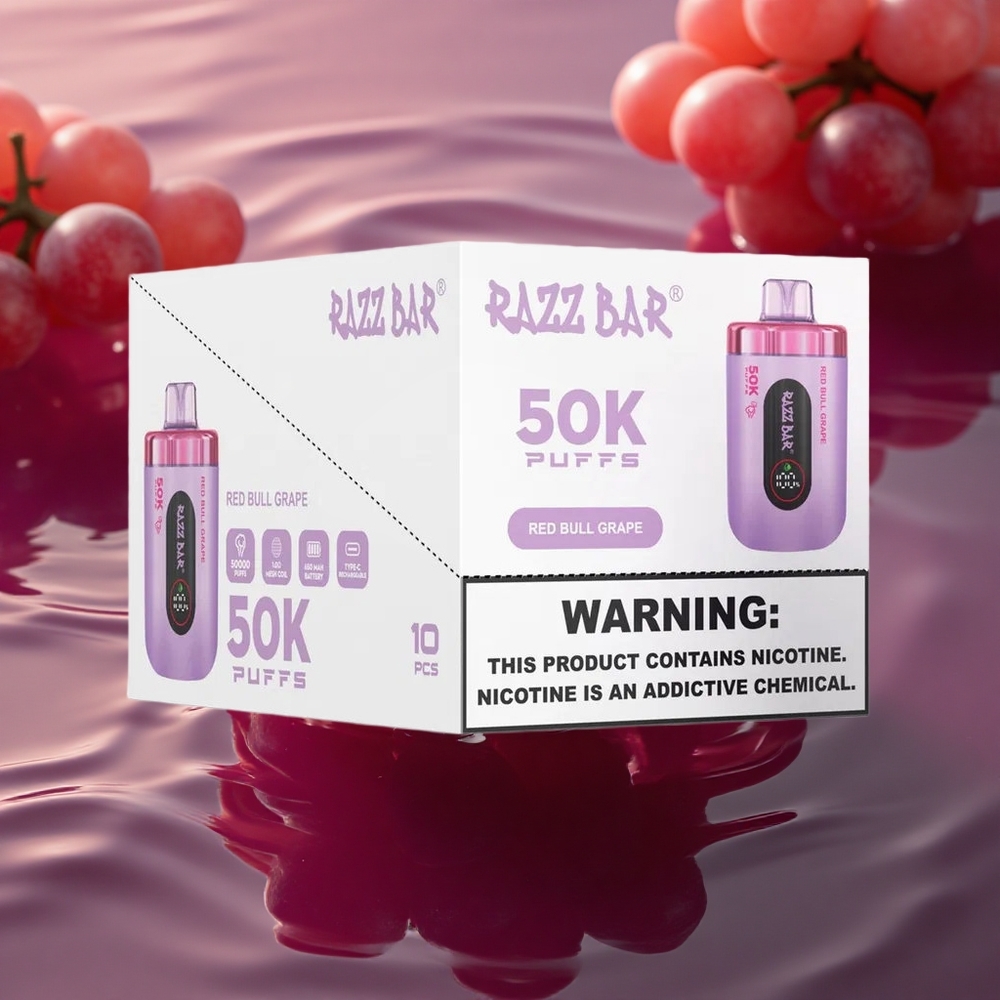 Razz Bar 50K Puffs Grape Mesh Rechargeable 2% Nicotine
