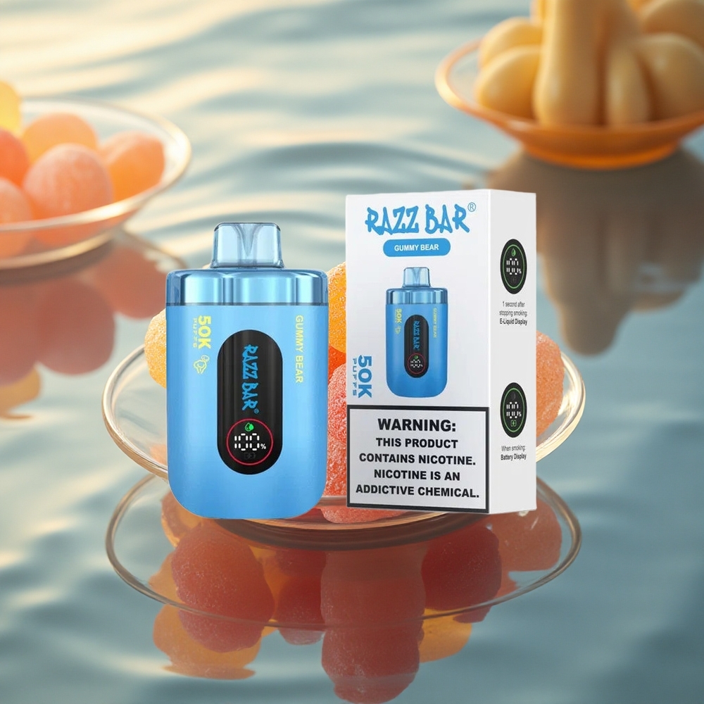 Razz Bar 50K Puffs Gummy Bear Mesh 2% Rechargeable