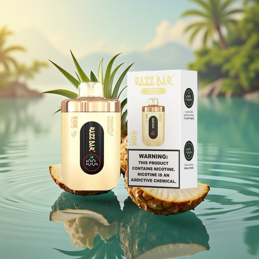 Razz Bar 50K Puffs Pineapple Coconut Mesh Rechargeable 2% Nicotine