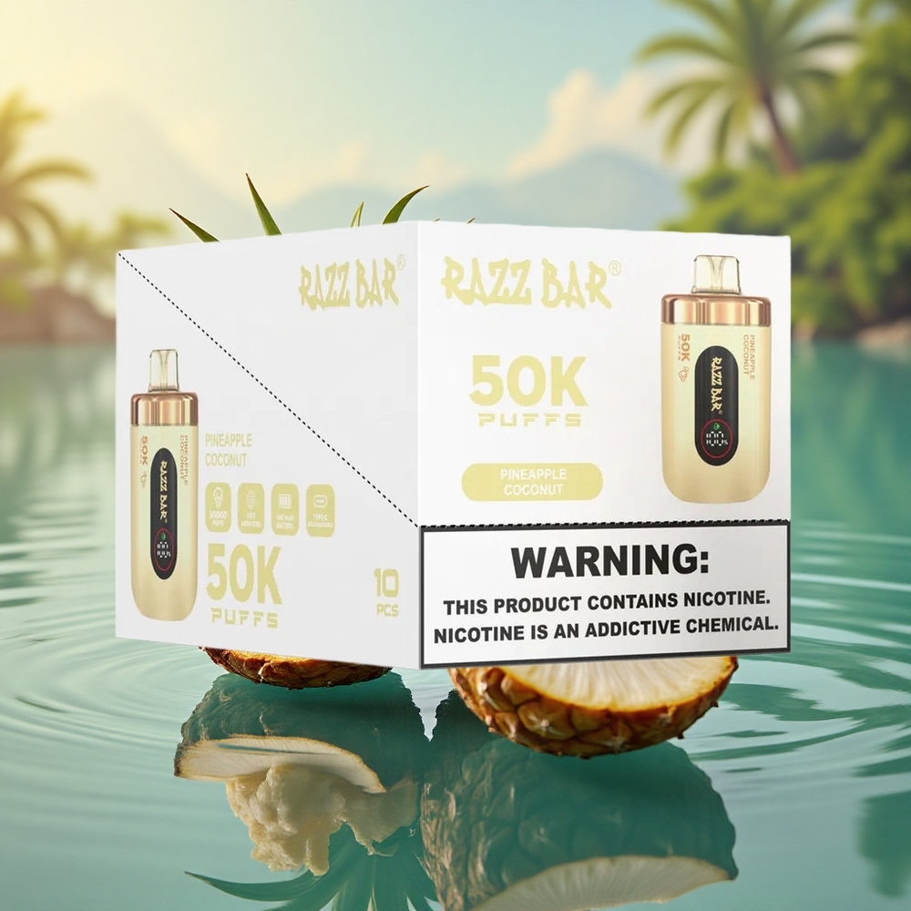 Razz Bar 50K Puffs Pineapple Coconut Mesh Rechargeable 2% Nicotine