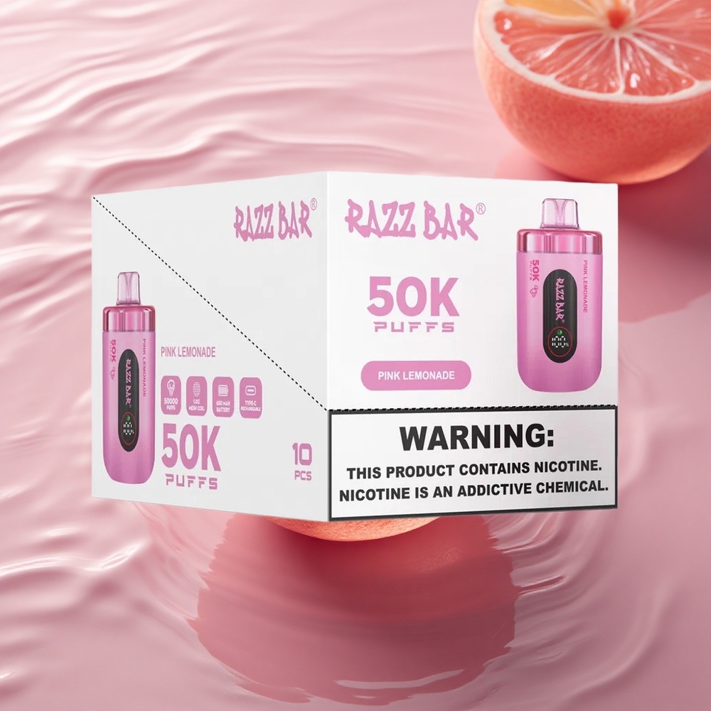 Razz Bar 50K Puffs Pink Lemonade Mesh Rechargeable 2%