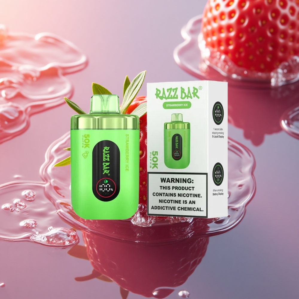 Razz Bar 50K Puffs Strawberry Ice Mesh Rechargeable