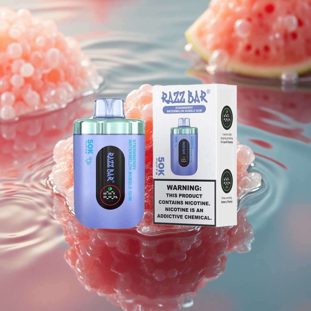 Razz Bar 50K Puffs Strawberry Watermelon Mesh Bubble Gum