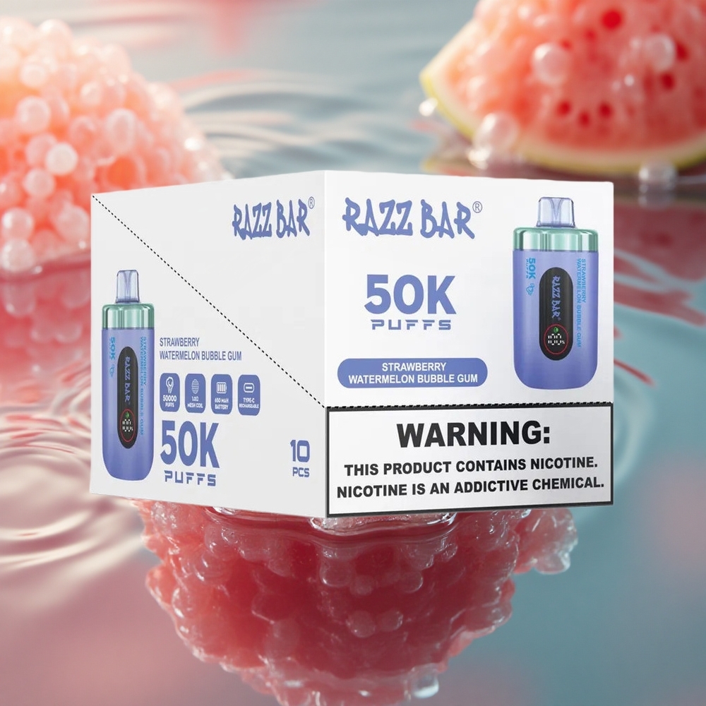 Razz Bar 50K Puffs Strawberry Watermelon Mesh Bubble Gum