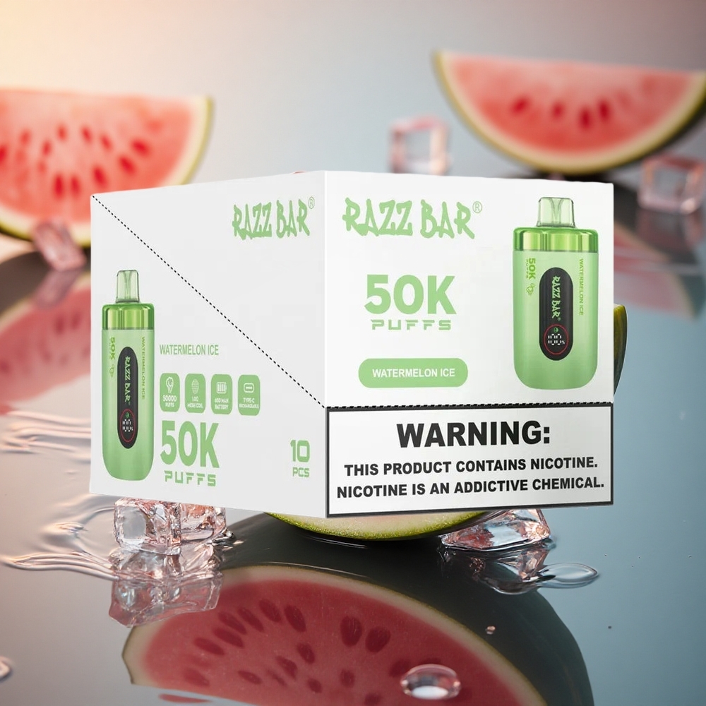 Razz Bar 50K Puffs Watermelon Ice Mesh Rechargeable 2%
