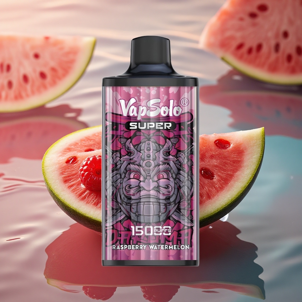 Vapsolo Super 15000 Puffs Raspberry Watermelon 40ml Mesh