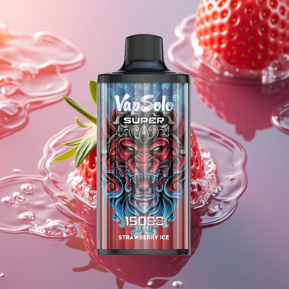 Vapsolo Super 15000 Puffs Strawberry Ice 40ml Mesh