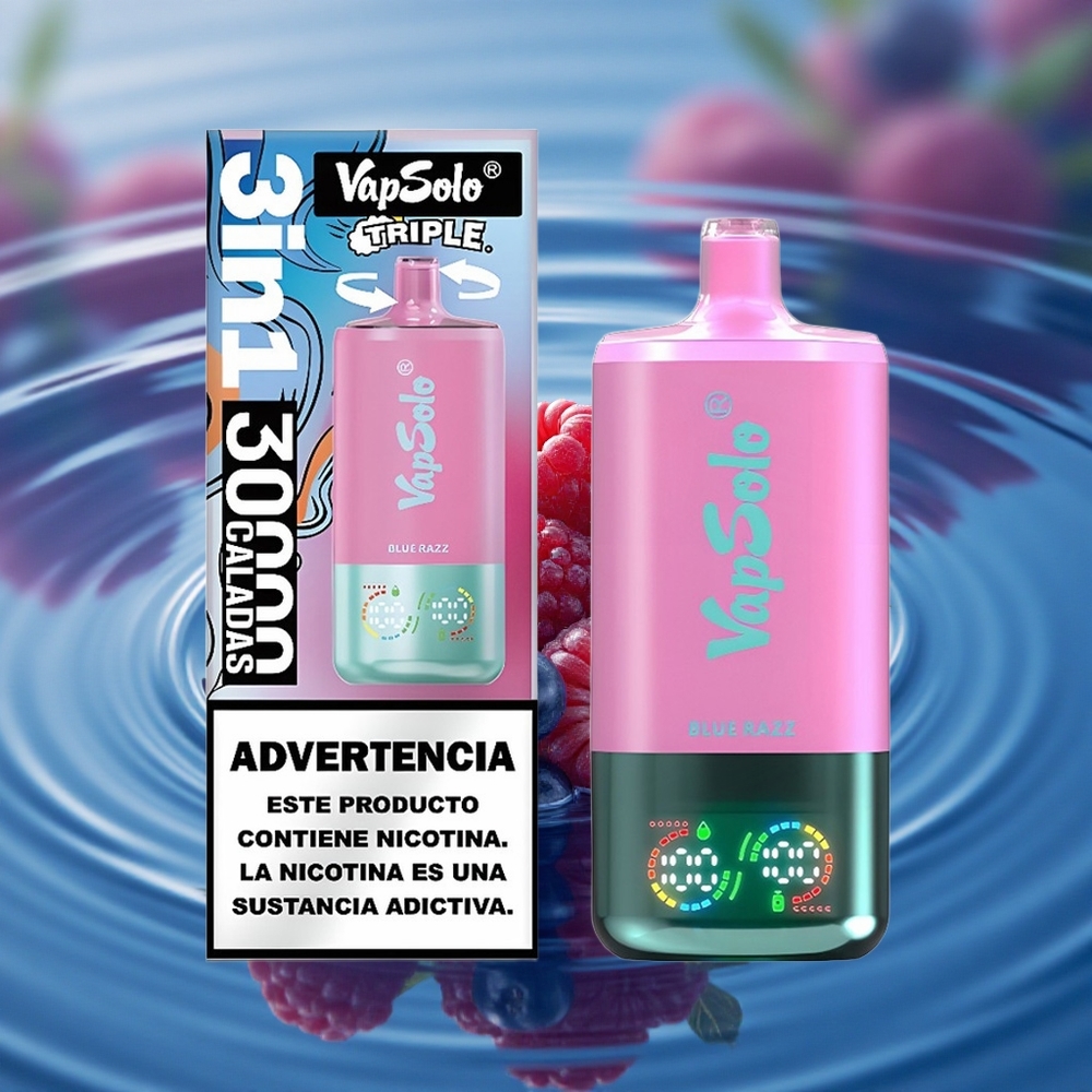 Vapsolo Triple 30000 Puffs Blue Razz Triple 40ml Type-C