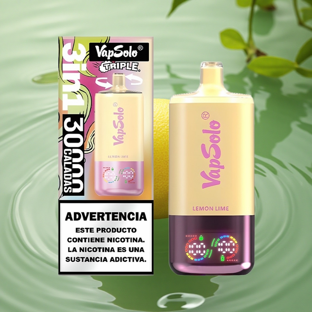 Vapsolo Triple 30000 Puffs Lime Lightning 30000 Puffs Type-C Triple Tank