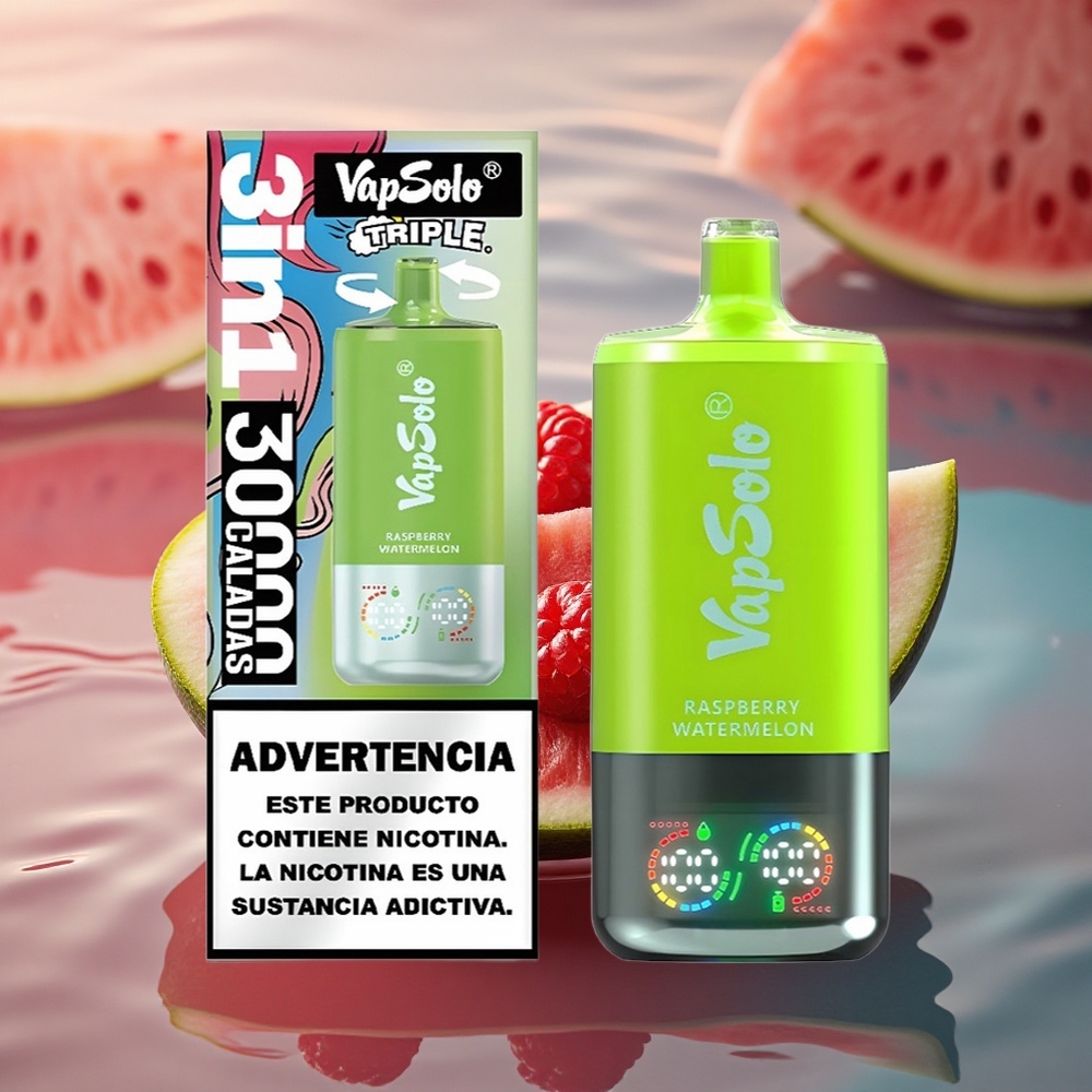 Vapsolo Triple 30000 Puffs Raspberry Watermelon Triple 40ml Type-C