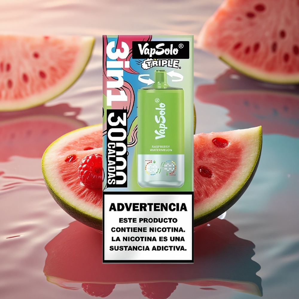 Vapsolo Triple 30000 Puffs Raspberry Watermelon Triple 40ml Type-C