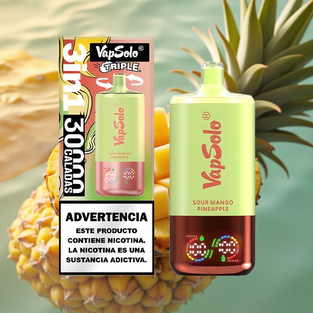 Vapsolo Triple 30000 Puffs Sour Mango Pineapple Triple 40ml Type-C