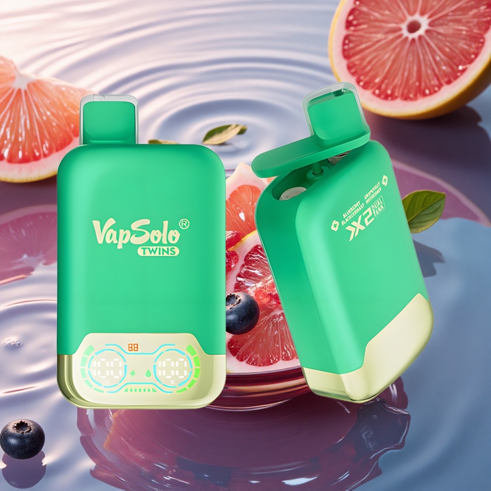 Vapsolo Twins 20000 Puffs Blueberry Blackcurrant & Grapefruit 40ml Twin Refresher