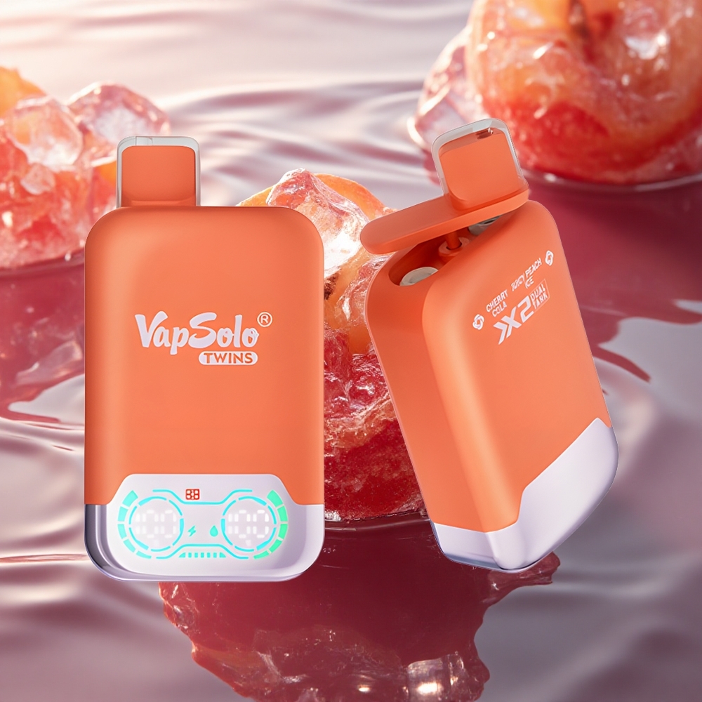 Vapsolo Twins 20000 Puffs Cherry Cola & Juicy Peach Ice 40ml Dual Tank