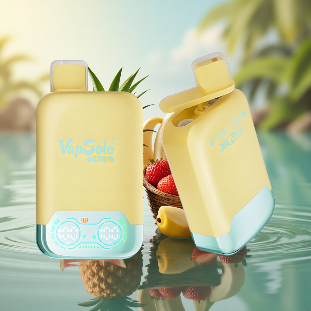 Vapsolo Twins 20000 Puffs Pineapple Coconut & Strawberry Banana Twin Tank 40ml Type-C
