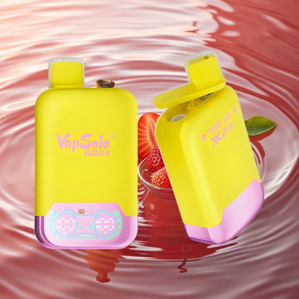Vapsolo Twins 20000 Puffs Strawberry Banana & Fizzy Cherry 40ml Twin Tank