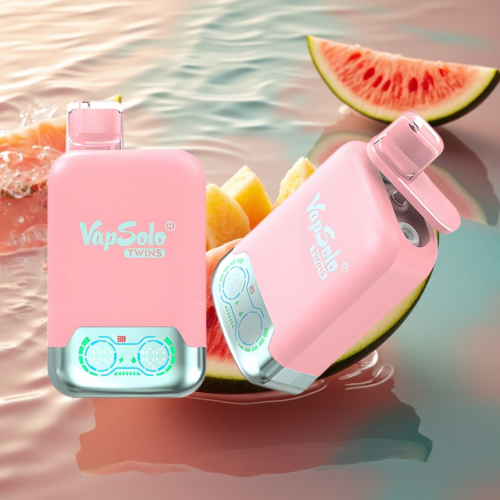 Vapsolo Twins 20000 Puffs Strawberry Ice & Mango Peach Watermelon 40ml Dual Tank