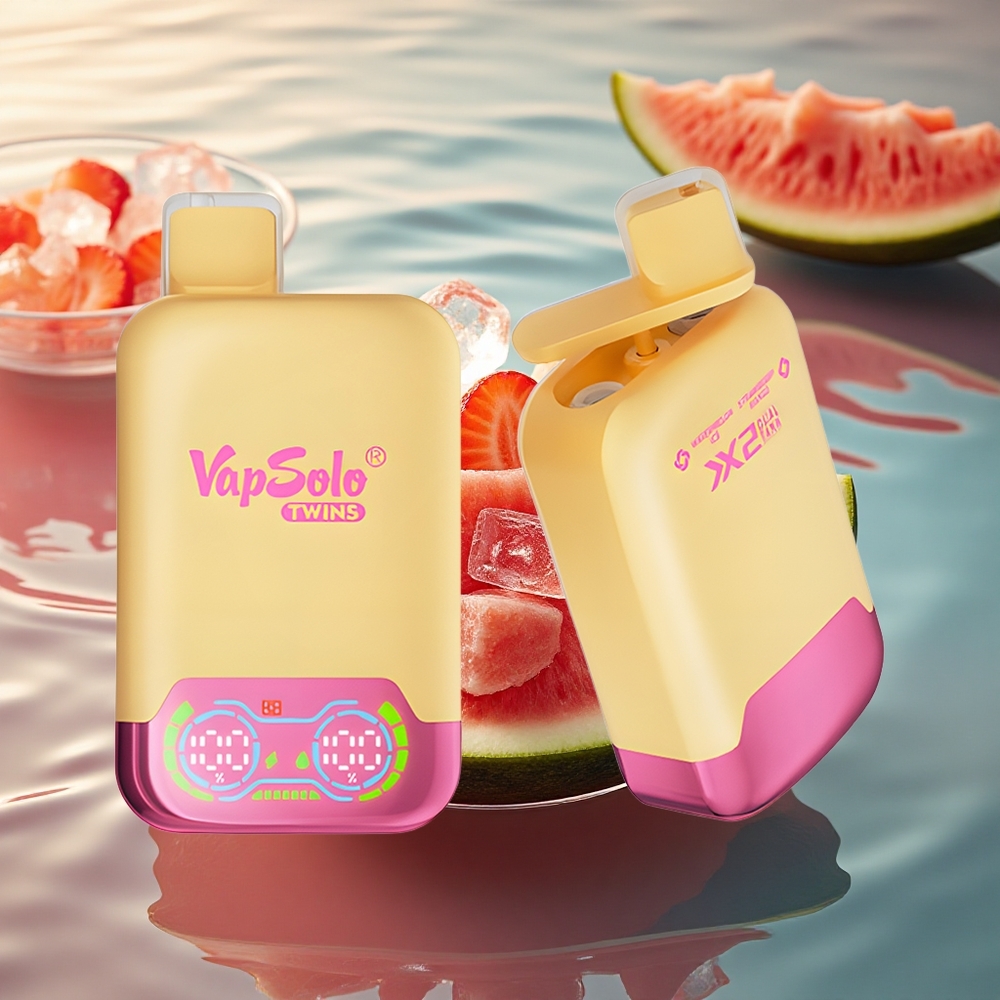Vapsolo Twins 20000 Puffs Strawberry Mango & Watermelon Ice 40ml Twin Tank