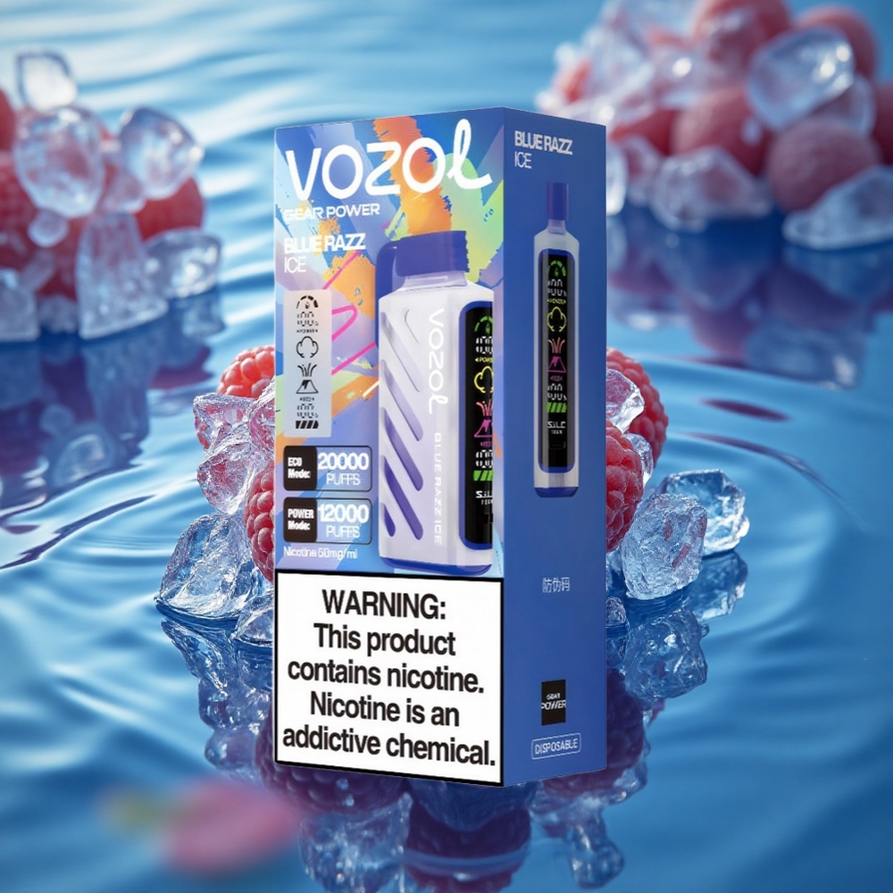 VOZOL Gear Power 20000 Puffs Blue Razz Ice Dual Mesh 20mL
