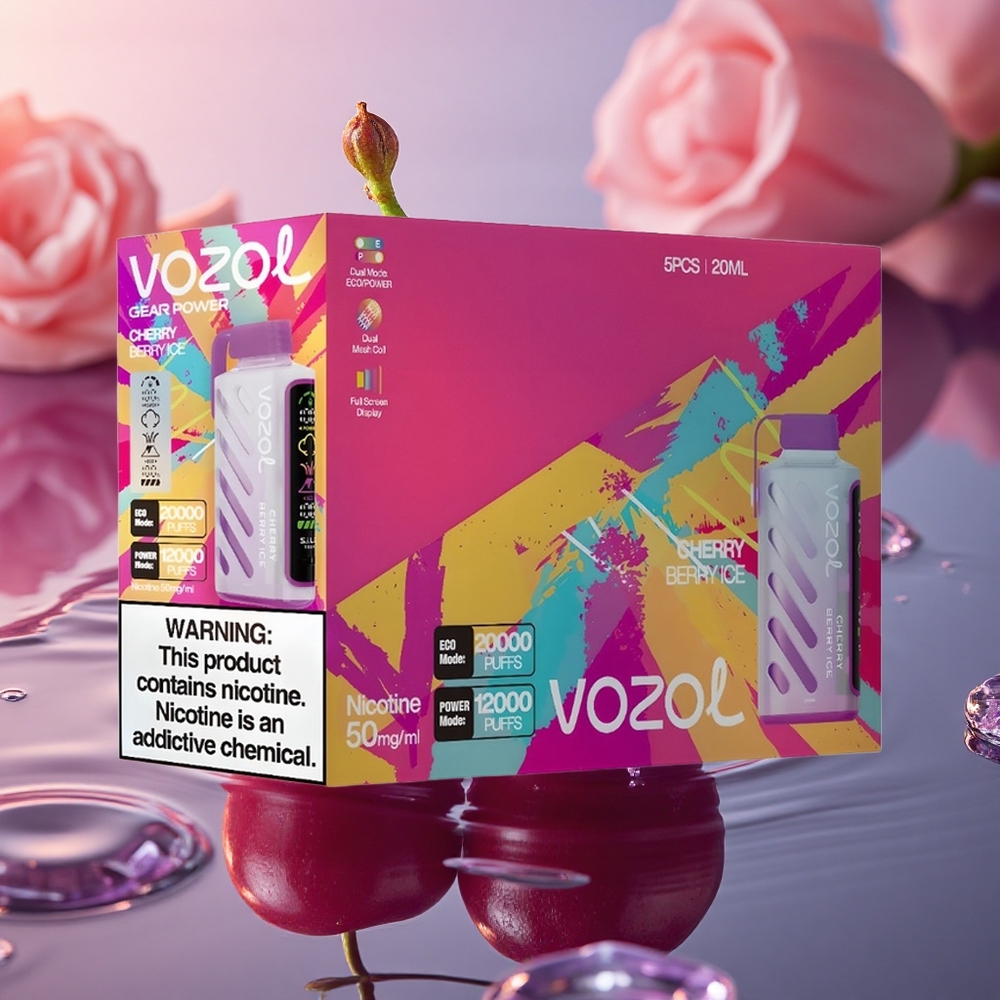 VOZOL Gear Power 20000 Puffs Cherry Berry Ice Dual Mesh 20mL
