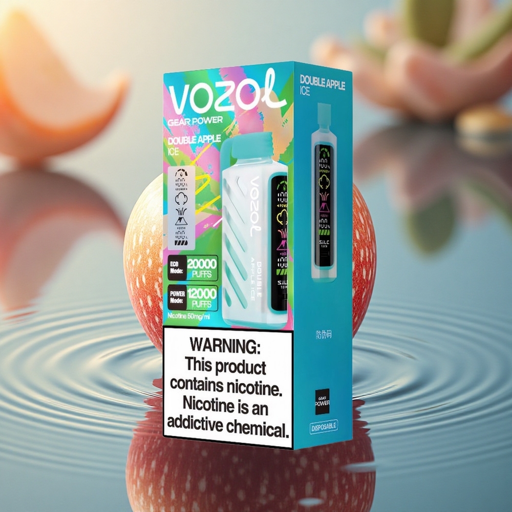 VOZOL Gear Power 20000 Puffs Double Apple Ice with Dual Mesh Coil & 20mL Pre-Filled