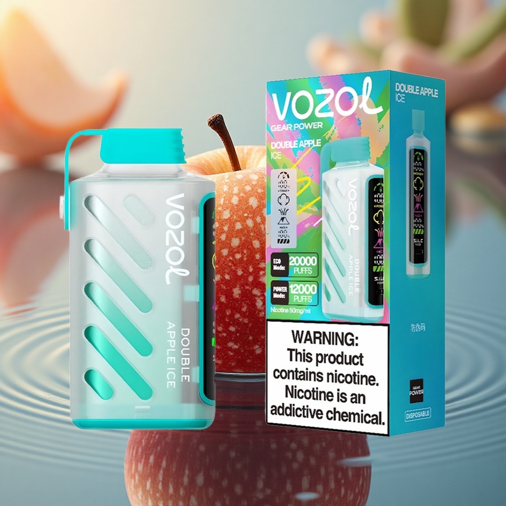 VOZOL Gear Power 20000 Puffs Double Apple Ice with Dual Mesh Coil & 20mL Pre-Filled