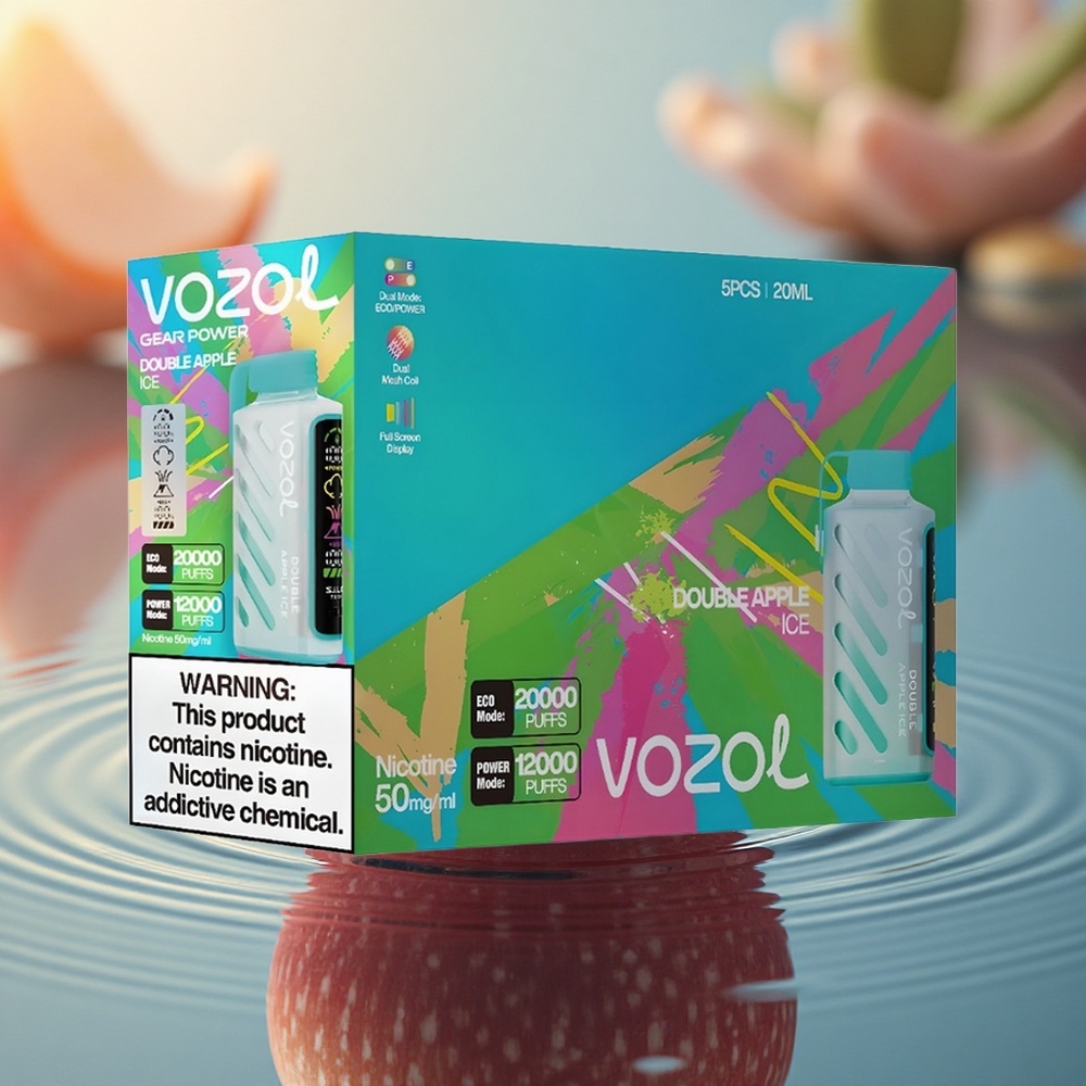 VOZOL Gear Power 20000 Puffs Double Apple Ice with Dual Mesh Coil & 20mL Pre-Filled
