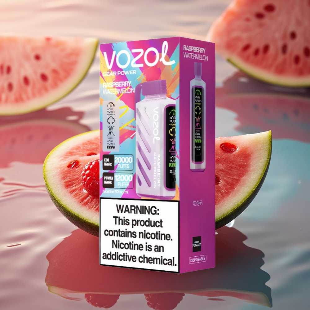 VOZOL Gear Power 20000 Puffs Dual Mesh Raspberry Watermelon 20mL
