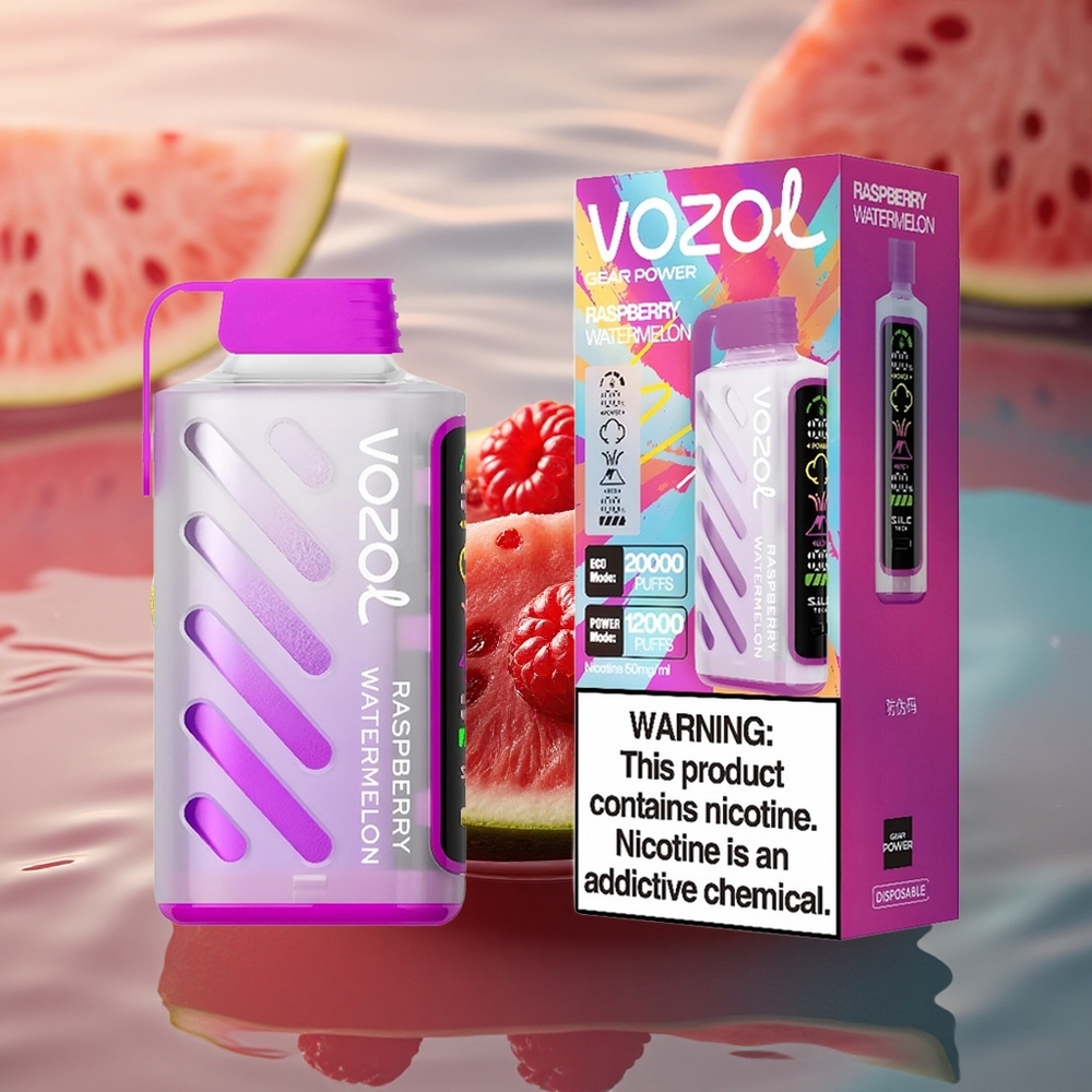 VOZOL Gear Power 20000 Puffs Dual Mesh Raspberry Watermelon 20mL